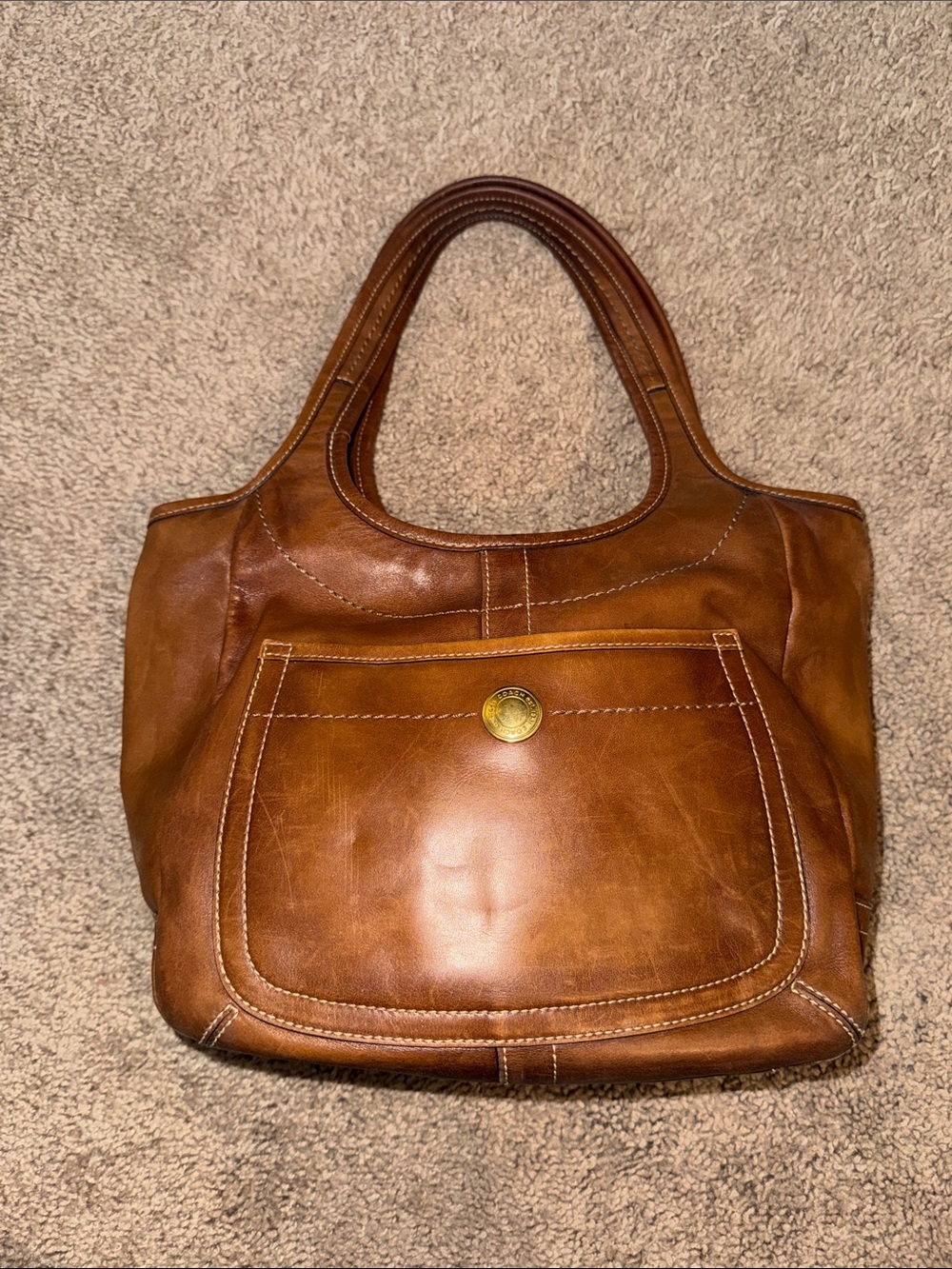 Coach Ergo Leather Tote Handbag in Chestnut Brown